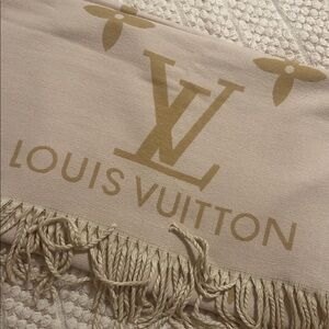 Louis Vuitton Beige and pink Scarf